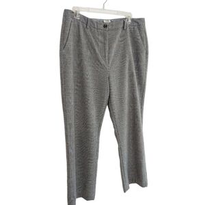 LL Bean Wool Like Pants 14 Short Fully Lined Gray Machine Wash Classic Fit Plaid